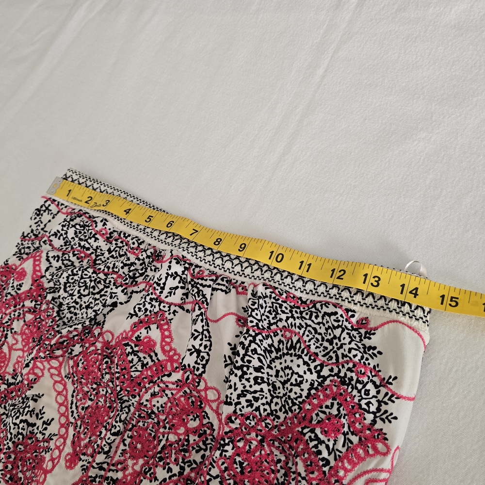 Hale Bob Strapless Maxi Dress Black White Paisley Pink Embroidered Drawstring S - Picture 8 of 14
